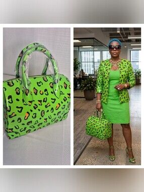 Leopard Print Vegan Leather Boston Bag & Wallet 💚💚💚